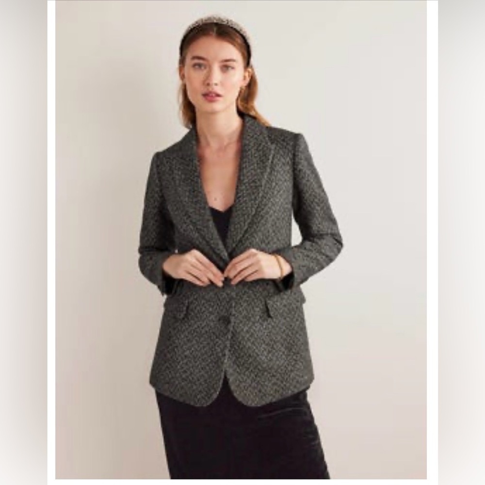 Boden Herringbone Relaxed Blazer Size 8